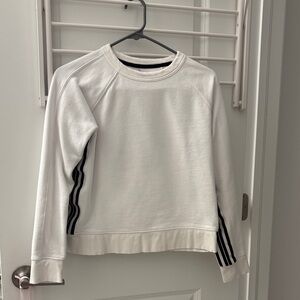 Athleta White Sweatshirt with Black Stripes